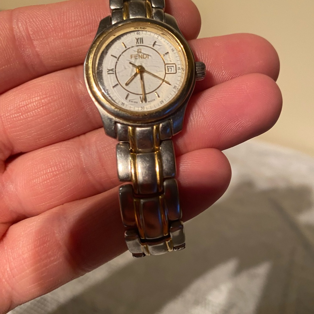 Authentic Fendi Dual Two-Tone Stainless Gold Silver Watch